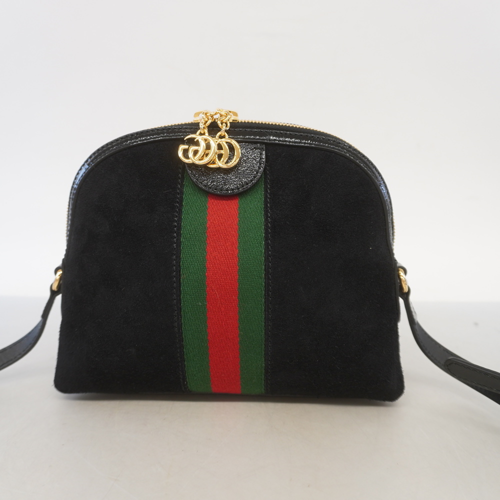 Auth Gucci Shoulder Bag Ophdia 499621 Suede Black Gold metal - Picture 10 of 10